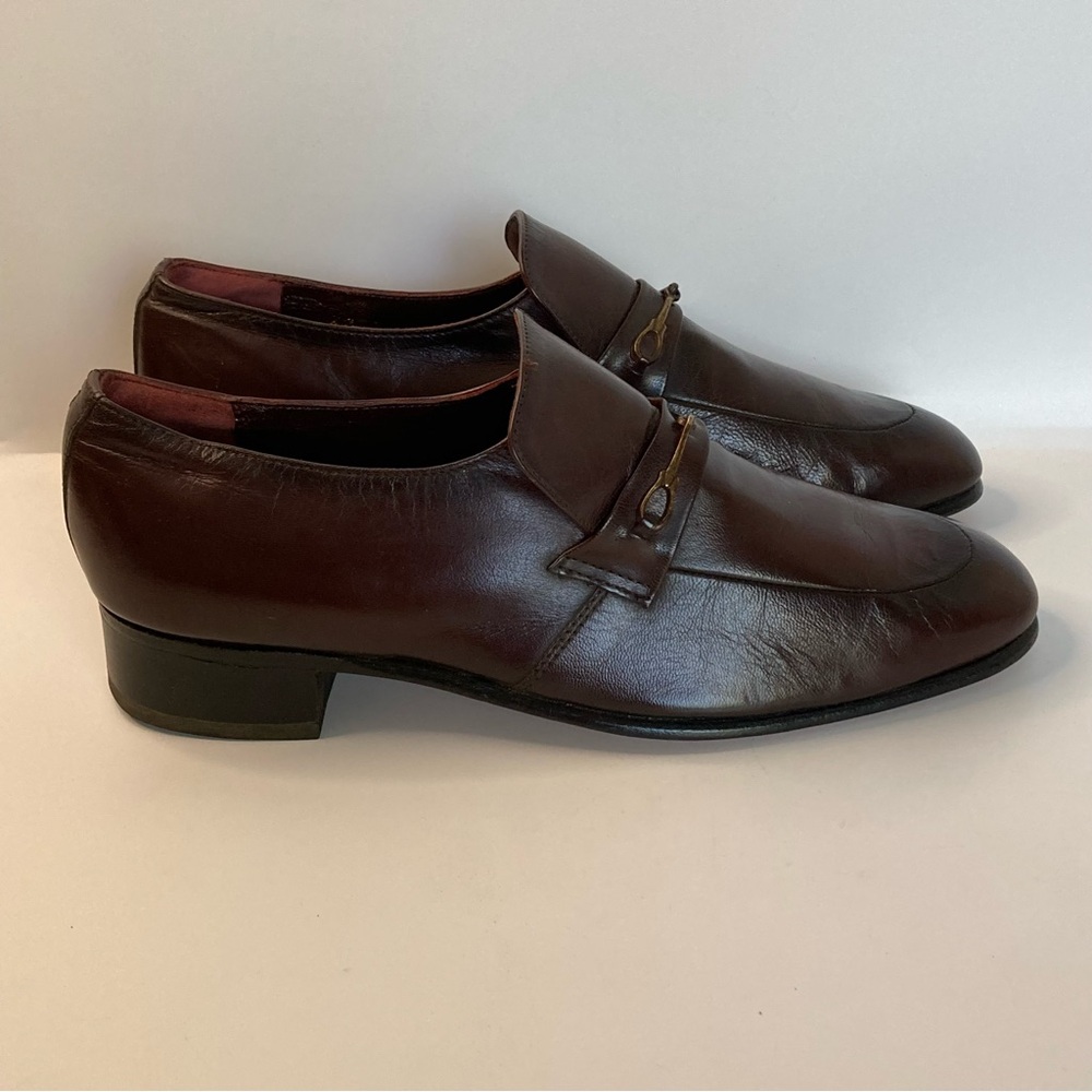 Vintage Nunn Bush Brown Leather Slip On Men's Loafers - Picture 4 of 8